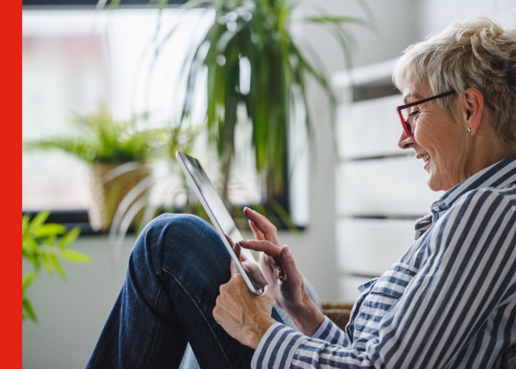 Woman using a tablet